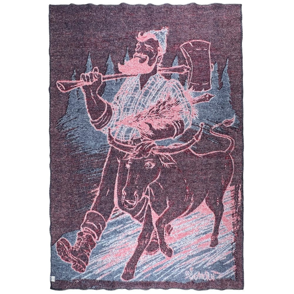 Faribault Mill 48" x 68" Adam Turman Paul Bunyan & Babe the Blue Ox Throw