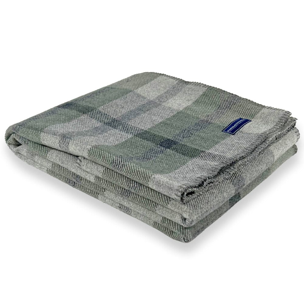 Faribault Mill 50" x 72" Factory Second Northfield Plaid Wool Throw Blanket - Sage Green