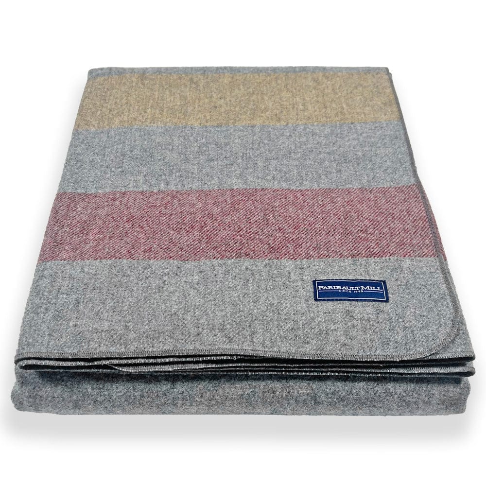 Faribault Mill Factory Second Frontier Lightweight Wool Blanket - Gray