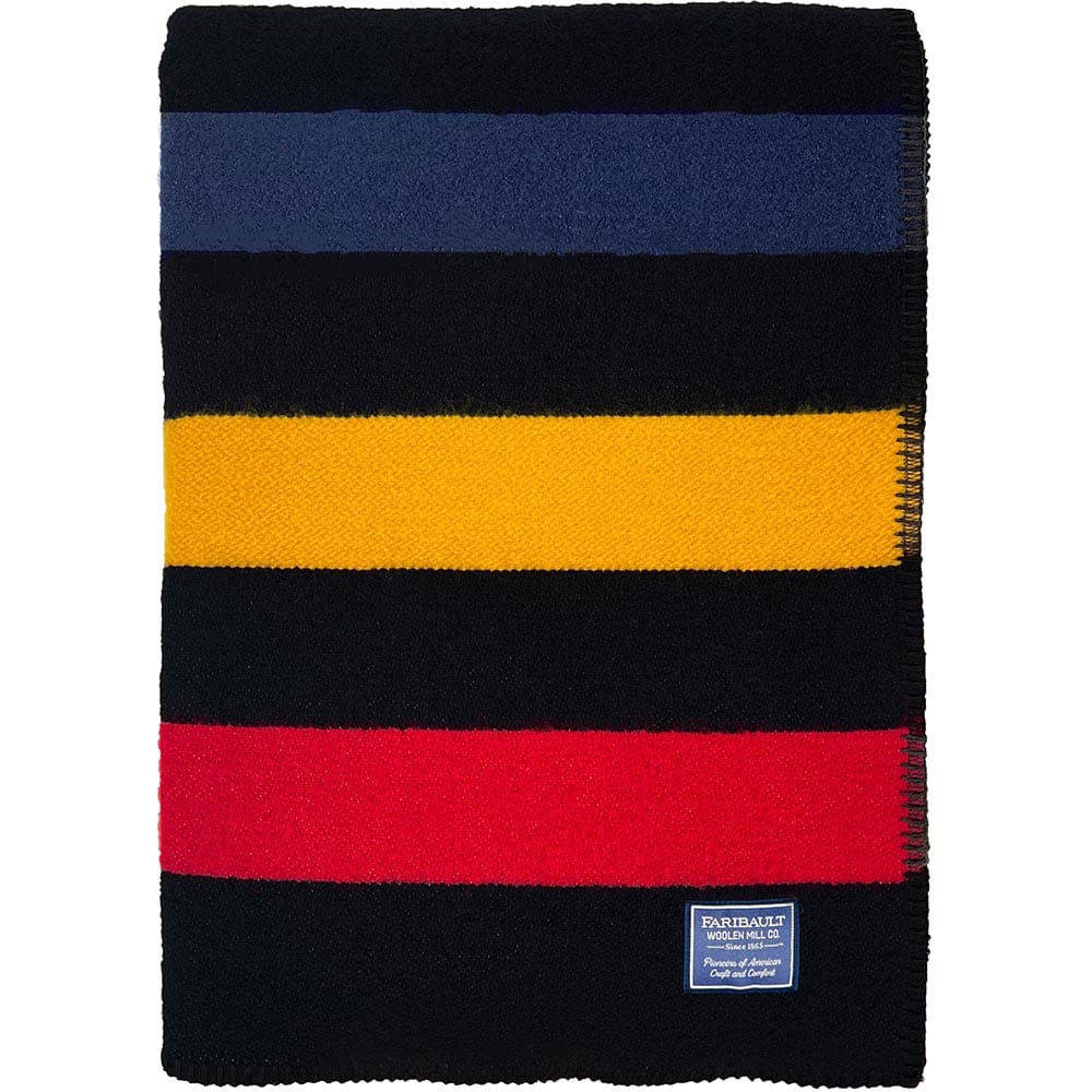 Frontier Wool Throw Blanket Black Faribault Mill