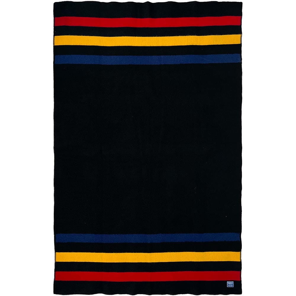 Frontier Wool Throw Blanket Black Faribault Mill
