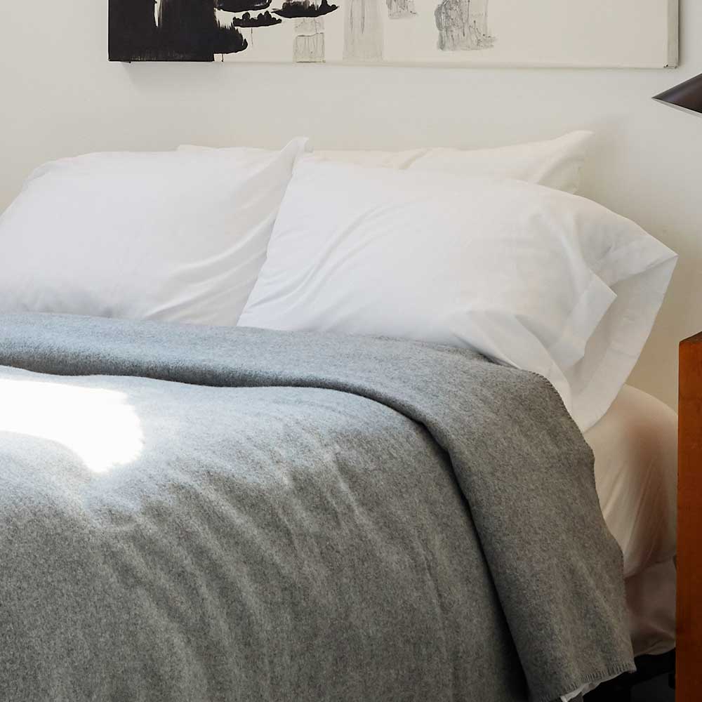 Color Variation Factory Second Pure & Simple Wool Blanket - Heather Gray active machine washable Solids