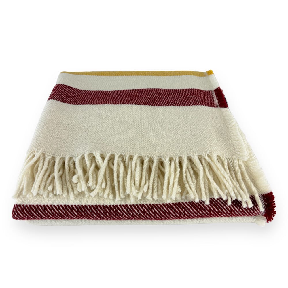 Faribault Mill One Size Frontier Wool Shawl - Natural