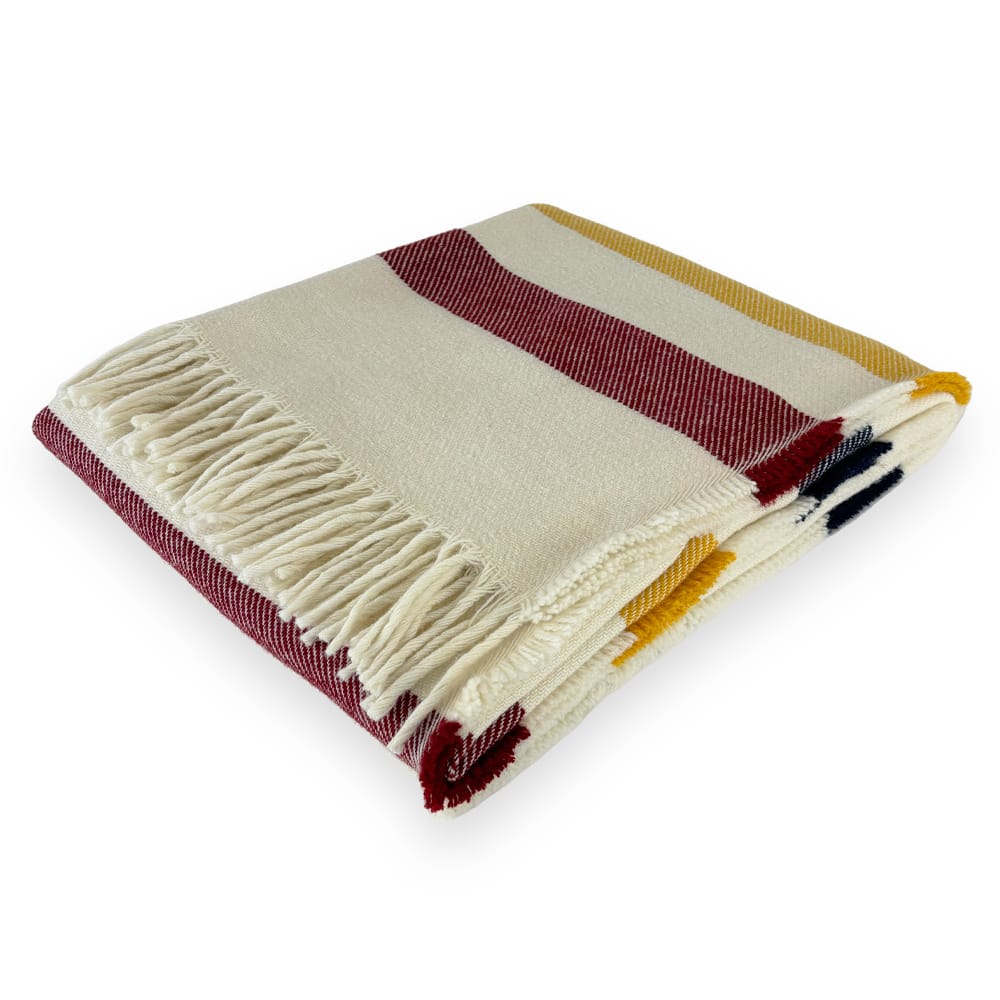 Faribault Mill One Size Frontier Wool Shawl - Natural
