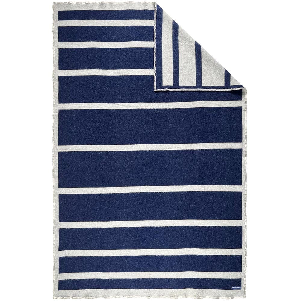 Faribault Mill Reversible Framed Stripe Wool Throw