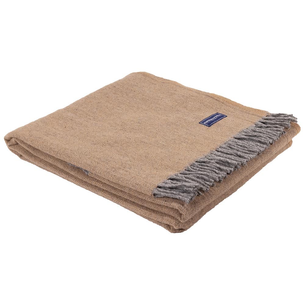 Factory Second Ashby Twill Wool Throw - Heritage Beige active machine washable Solids