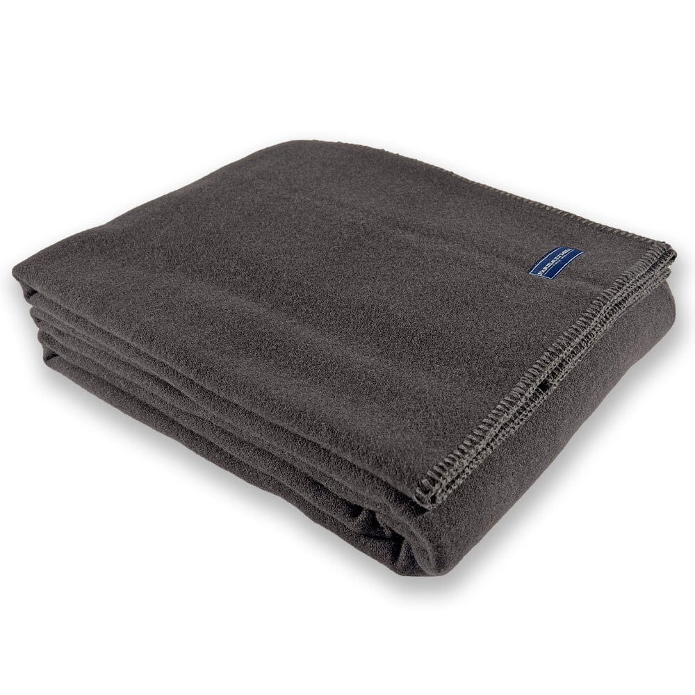 Faribault Mill Twin Pure & Simple Wool Blanket - Charcoal