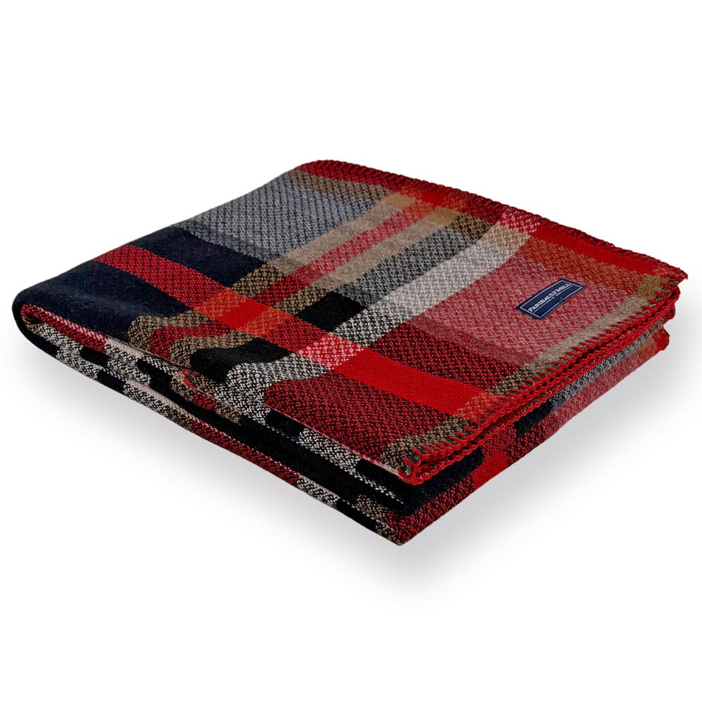 Faribault Woolen Mill 50" x 63" Broadwater Plaid Wool Throw Blanket - Red/Black