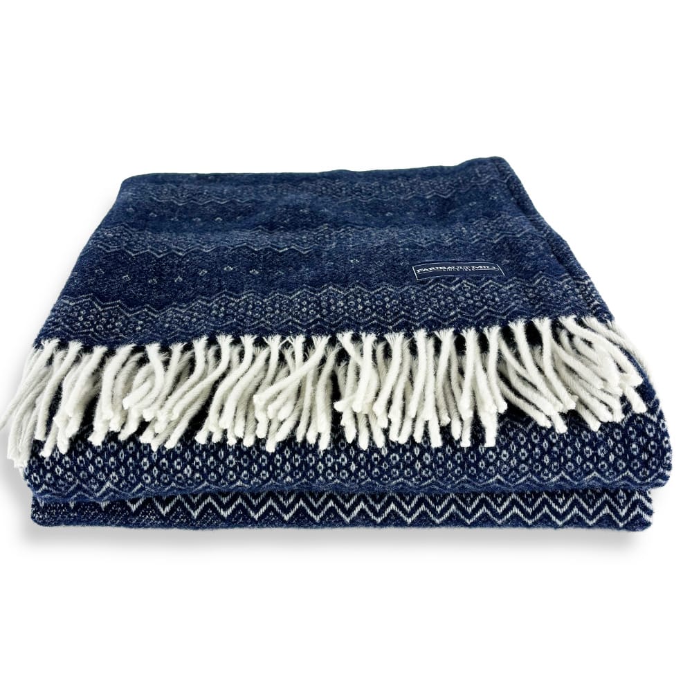 Faribault Woolen Mill 50" x 63" Mesa Wool Throw Blanket - Navy