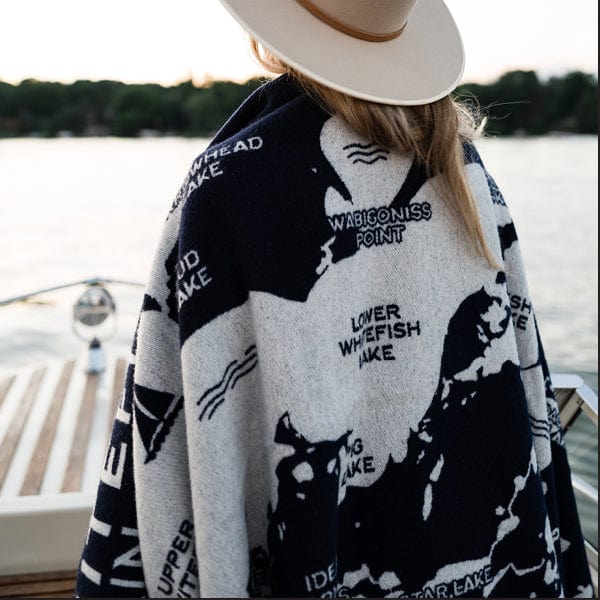 Whitefish Chain of Lakes Map Throw active Current Dry clean or hand wash Lakes & Maps New Lower Price personalization Sale