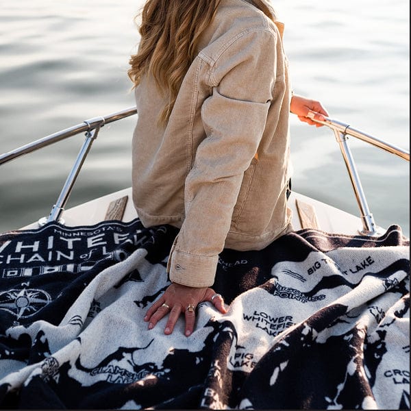 Whitefish Chain of Lakes Map Throw active Current Dry clean or hand wash Lakes & Maps New Lower Price personalization Sale