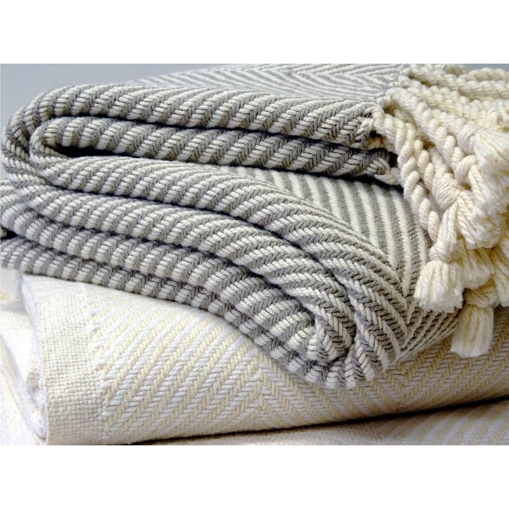 Monhegan Cotton Throw With Fringe active All Throws Best Seller Cotton Throws Current Full Price FWM group-gallery Herringbone Collection Herringbone Throw machine washable personalization Regular Priced Throws