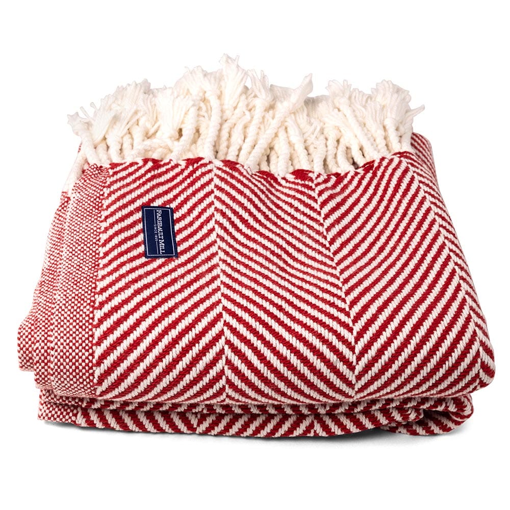Monhegan Cotton Throw With Fringe active All Throws Best Seller Cotton Throws Current Full Price FWM group-gallery Herringbone Collection Herringbone Throw machine washable personalization Regular Priced Throws