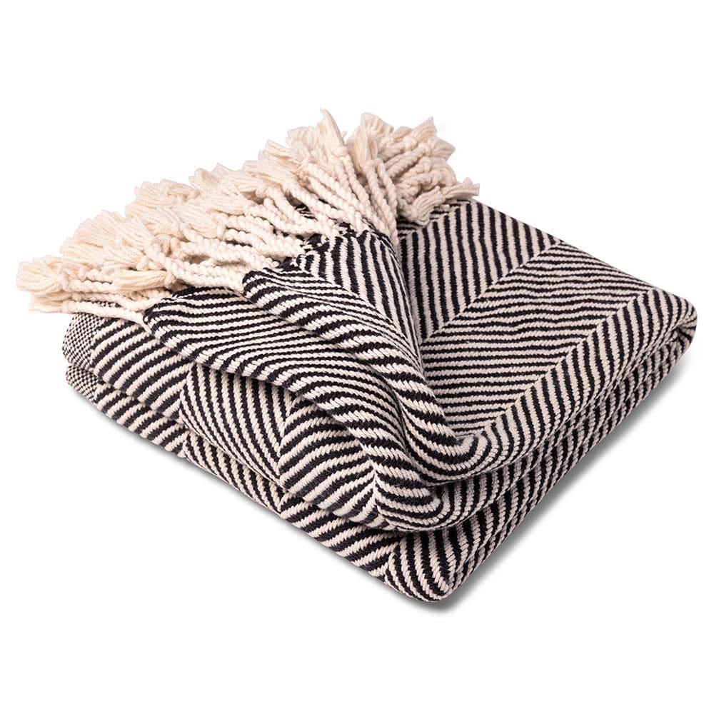 Monhegan Cotton Throw With Fringe active All Throws Best Seller Cotton Throws Current Full Price FWM group-gallery Herringbone Collection Herringbone Throw machine washable personalization Regular Priced Throws