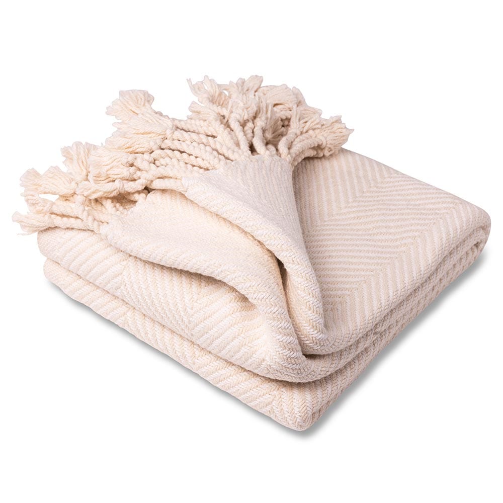 Monhegan Cotton Throw With Fringe active All Throws Best Seller Cotton Throws Current Full Price FWM group-gallery Herringbone Collection Herringbone Throw machine washable personalization Regular Priced Throws