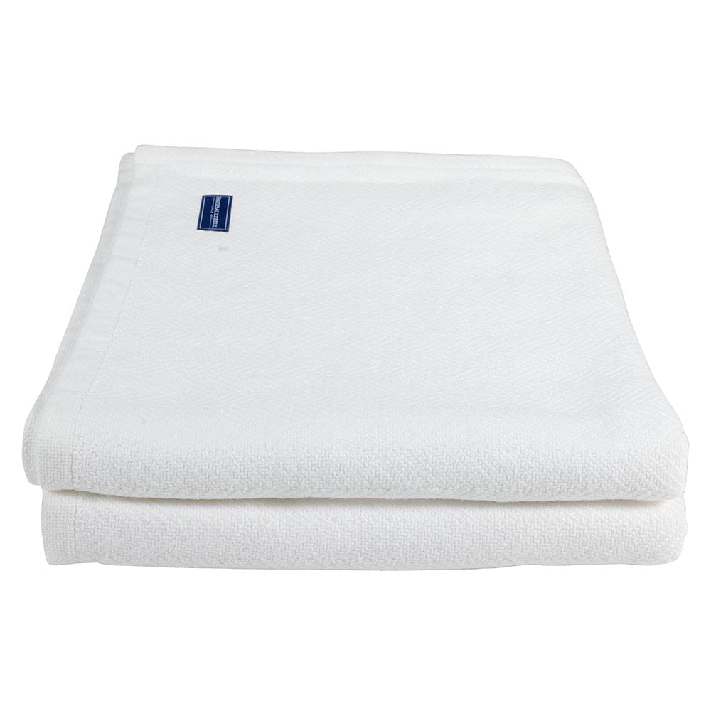 Penobscot Cotton Blanket - White active Current Full Full Price group-gallery Herringbone King machine washable New Lower Price Patterns & Plaids Penobscot Cotton Blanket personalization Queen Twin