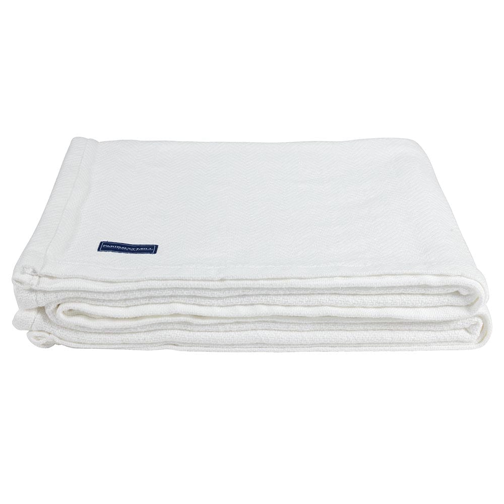 Penobscot Cotton Blanket - White active Current Full Full Price group-gallery Herringbone King machine washable New Lower Price Patterns & Plaids Penobscot Cotton Blanket personalization Queen Twin