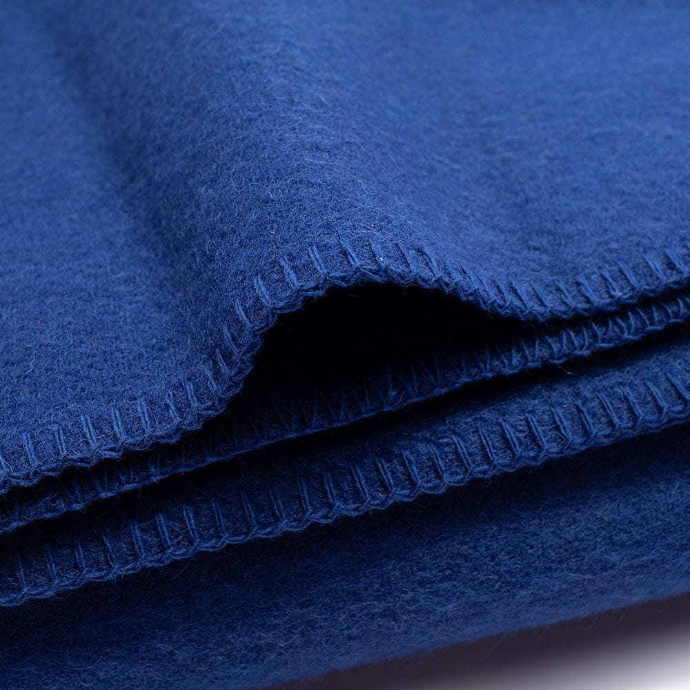 Pure & Simple Wool Blanket - Admiral Blue active Current Full group-gallery King machine washable Queen Solids Twin