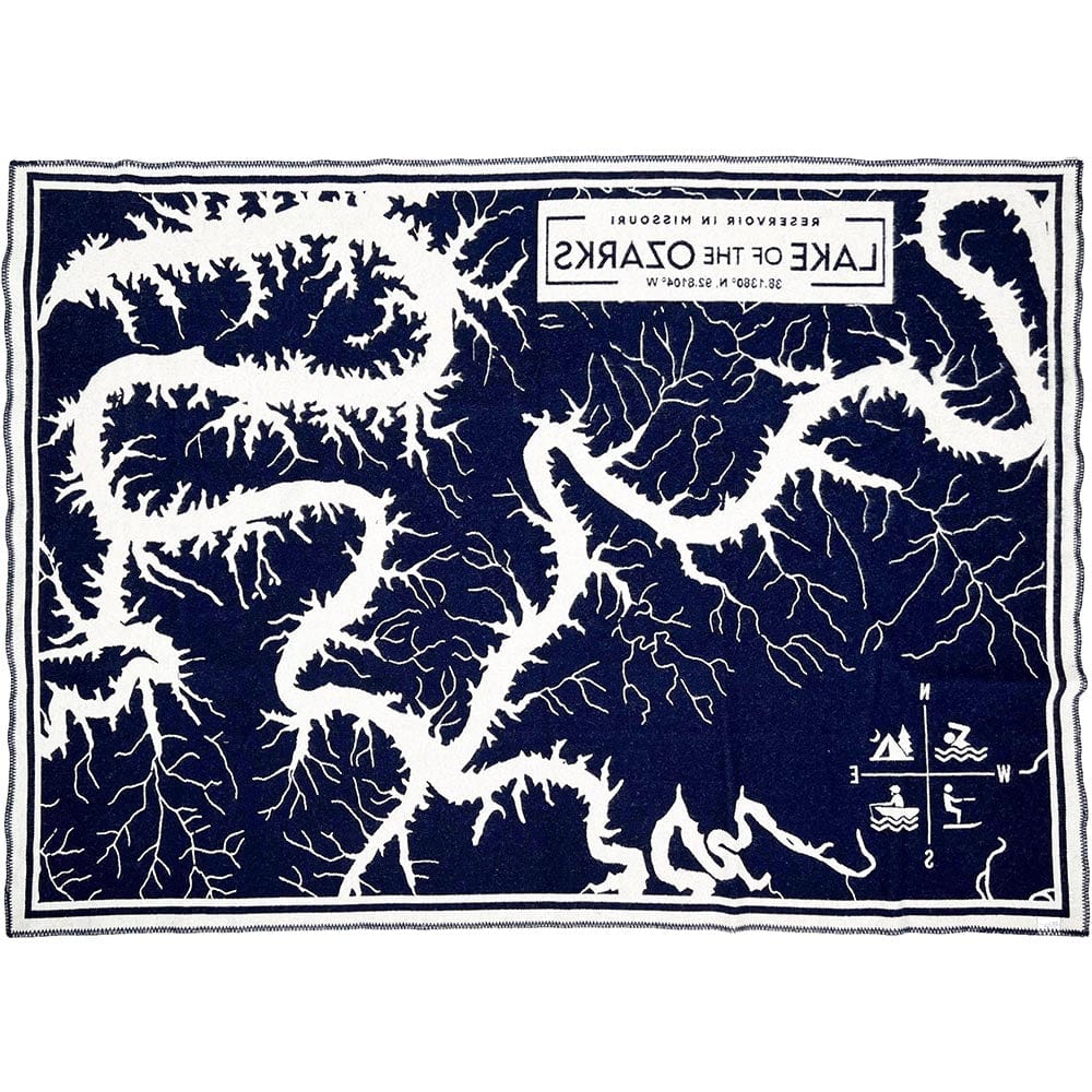 Lake of the Ozarks Map Wool Throw Blanket active Current Dry clean or hand wash Full Price Lakes & Maps