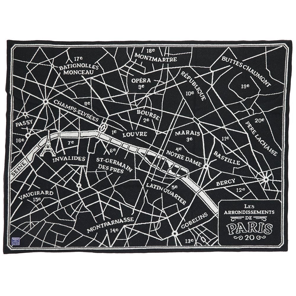 Paris Map Wool Throw Paris Map active Current Dry clean or hand wash Lakes & Maps New Lower Price personalization Sale