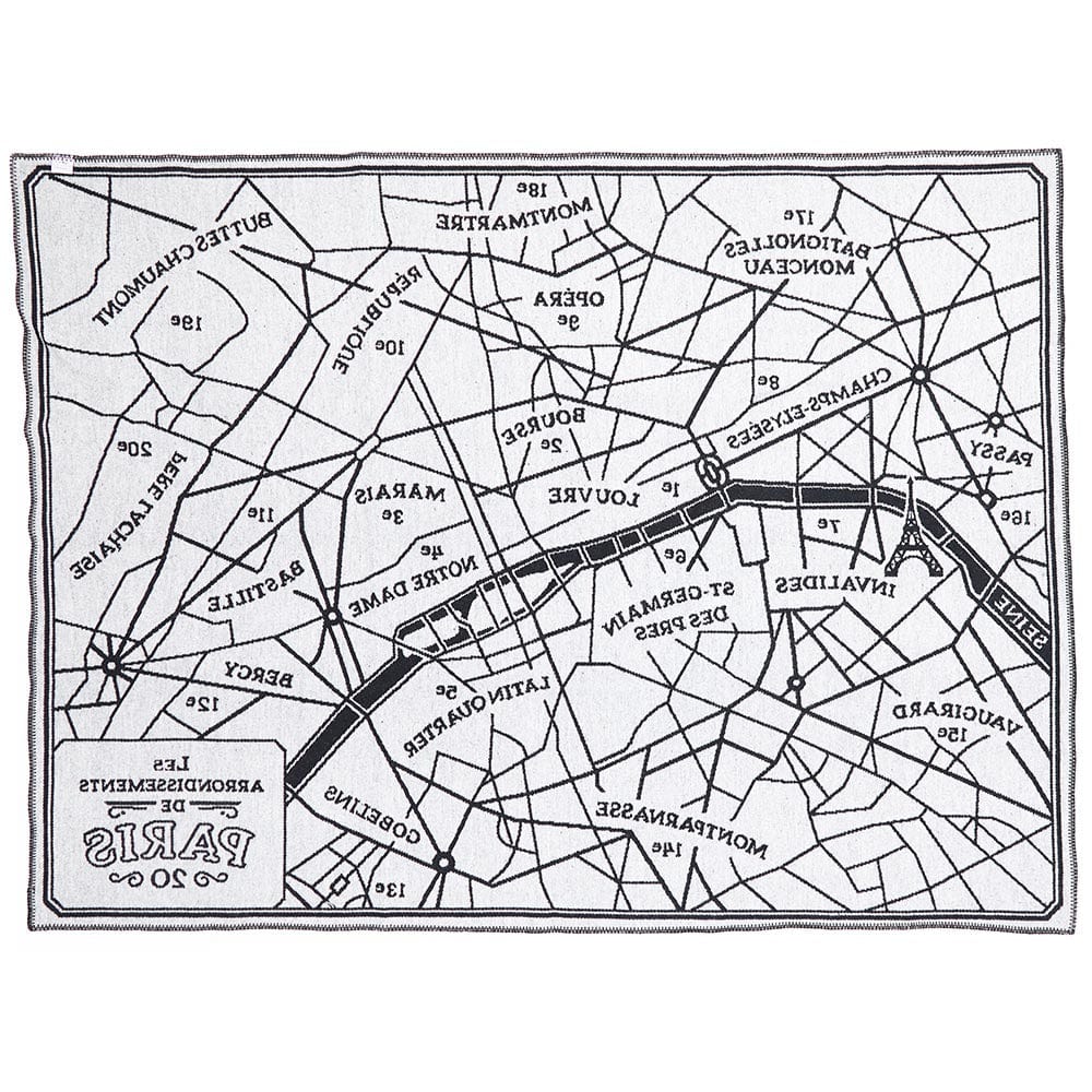 Paris Map Wool Throw active Current Dry clean or hand wash Lakes & Maps New Lower Price personalization Sale