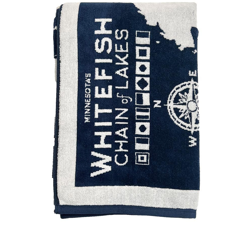 Whitefish Chain of Lakes Map Towel active Current machine washable Sale