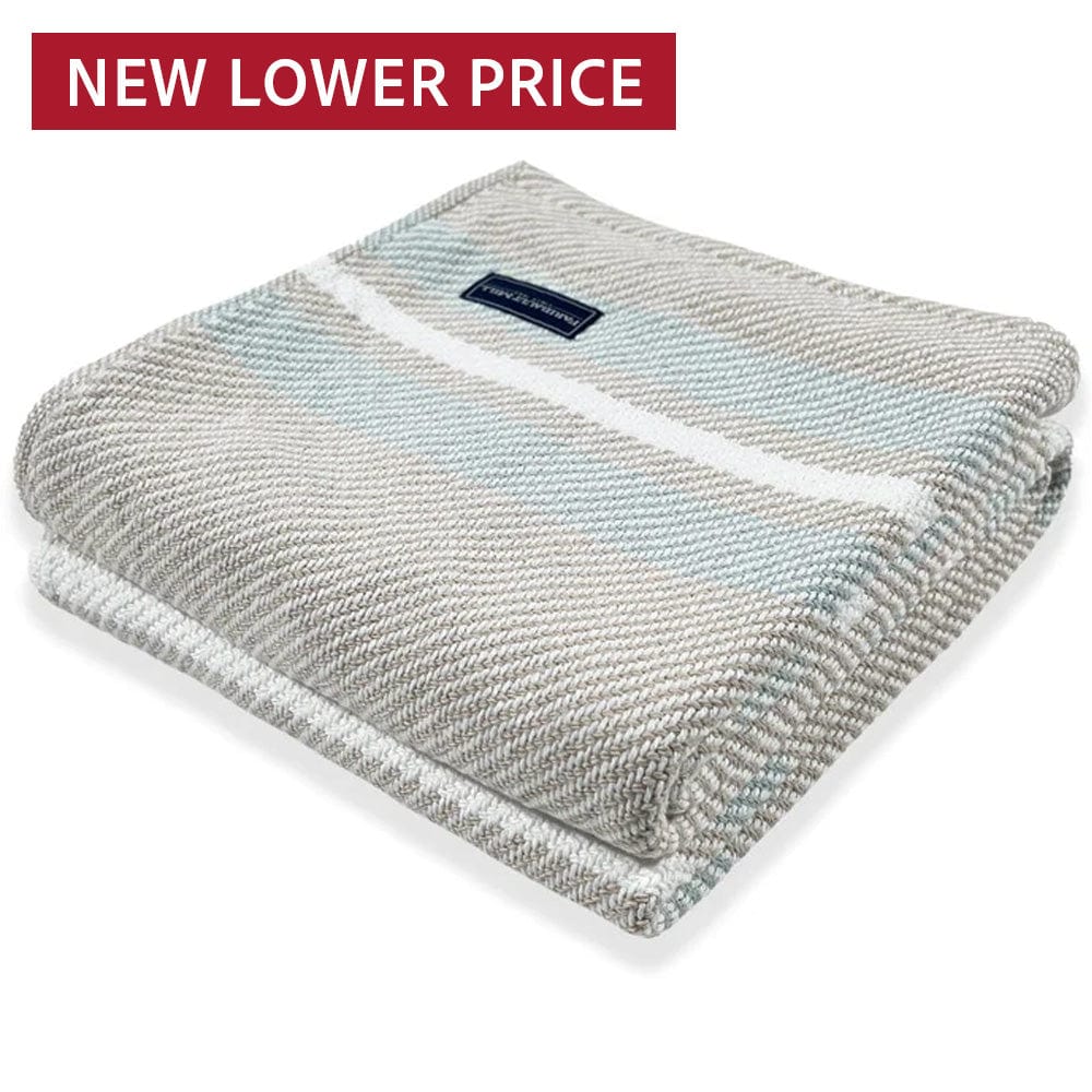 Cabin Cotton Throw White Oyster Surf active Current Full Price group-gallery machine washable Stripes