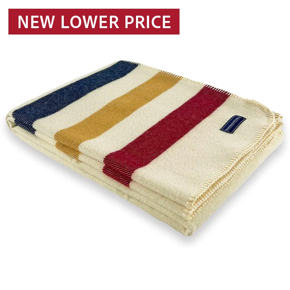 Frontier Wool Throw Blanket Natural active Current Dry clean or hand wash Full Price group-gallery personalization Stripes