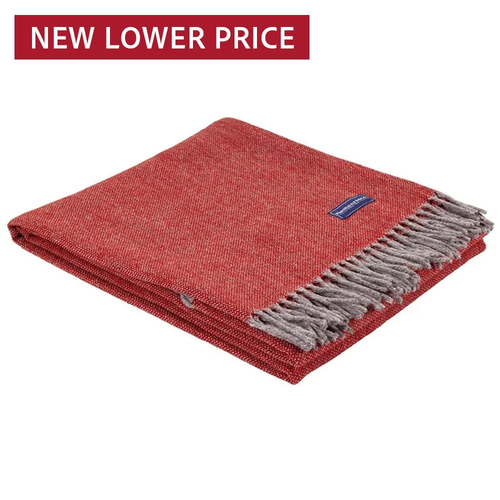 Ashby Wool Throw Blanket Red Twill active Current Full Price group-gallery machine washable personalization Solids