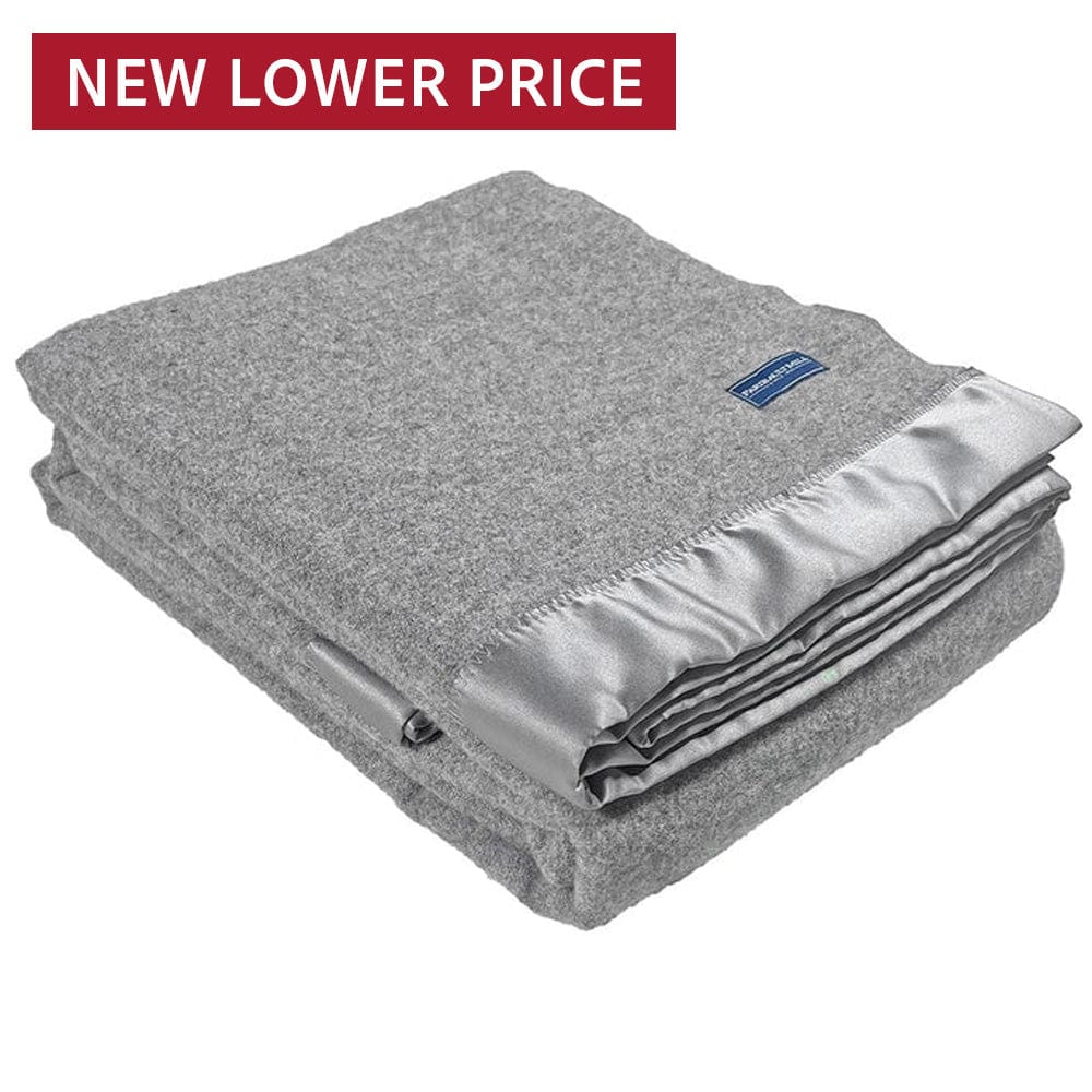 Pure & Simple Satin Wool Blanket Heather Gray active Current Full Full Price group-gallery King machine washable Queen Solids Twin