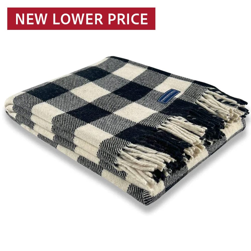 Buffalo Check Wool Throw Blanket White Black active Current Full Price group-gallery machine washable Patterns & Plaids personalization