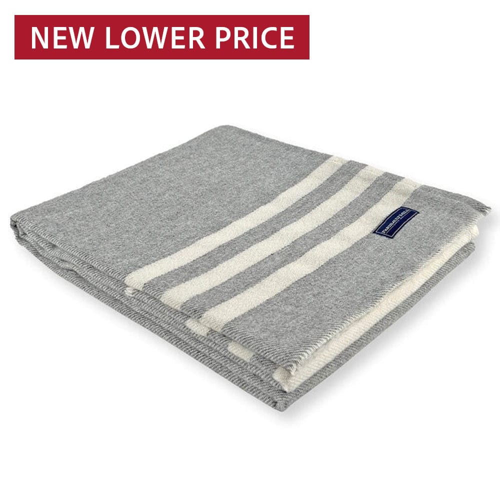 Trapper Wool Throw Gray Natural Stripe active Current group-gallery machine washable Stripes Trapper Wool Throw