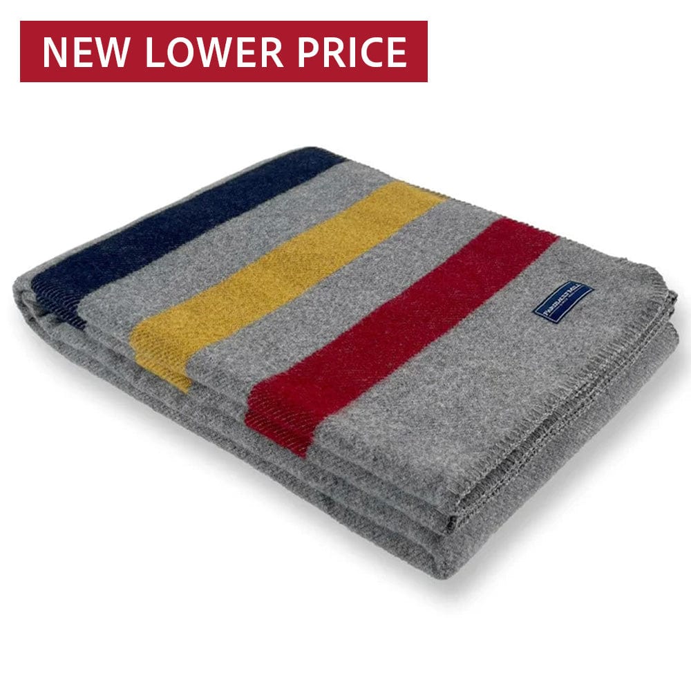 Frontier Wool Throw Blanket Gray active Current Dry clean or hand wash Full Price group-gallery personalization Stripes