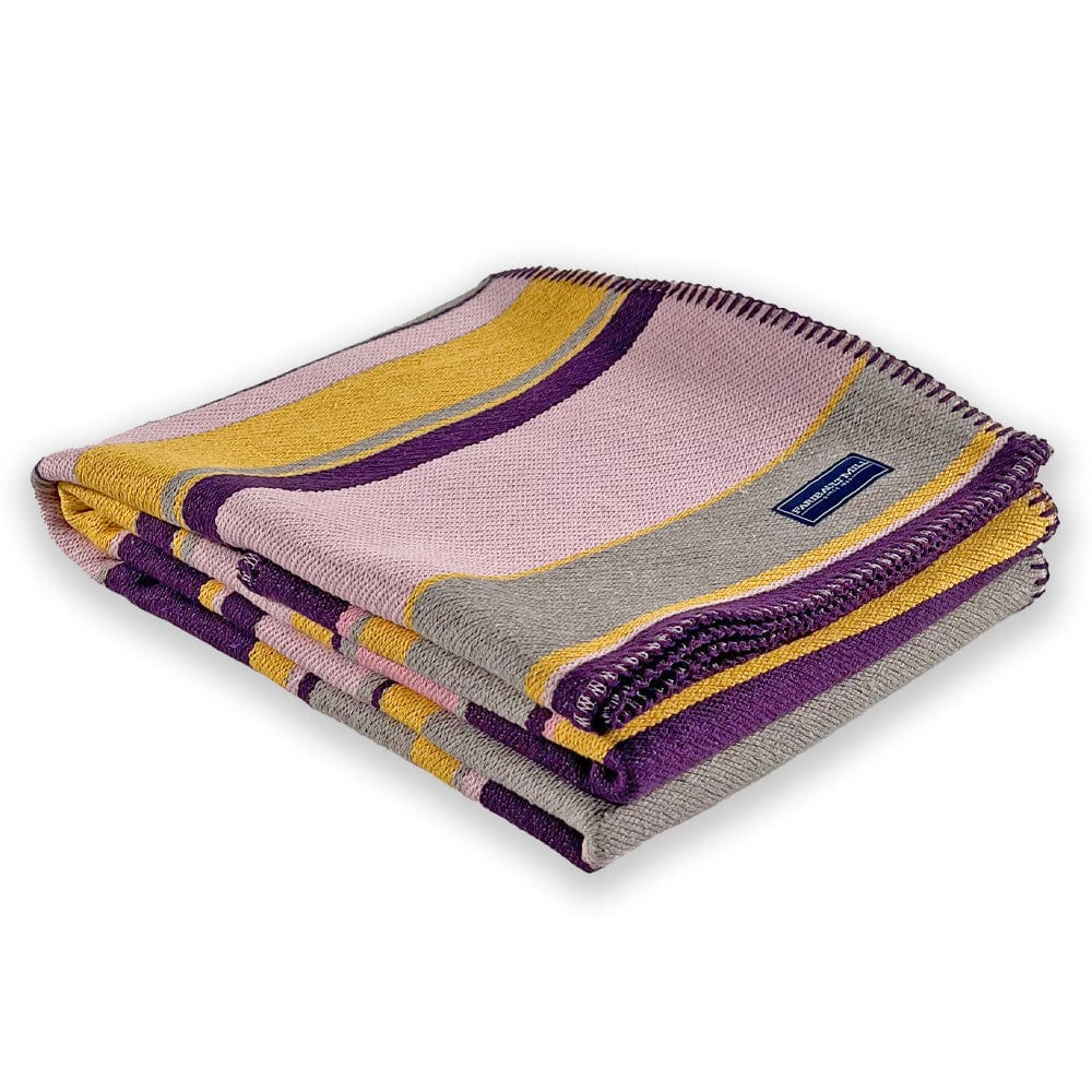 Limited Edition 4 Color Stripe Cotton Throw Purple active Lakes & Maps machine washable