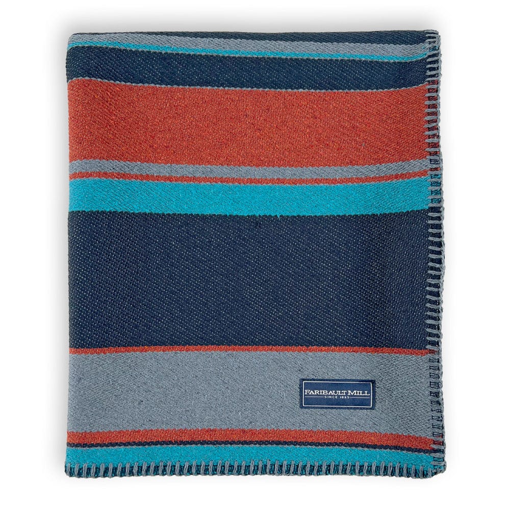 Limited Edition 4 Color Stripe Cotton Throw active Lakes & Maps machine washable Sale