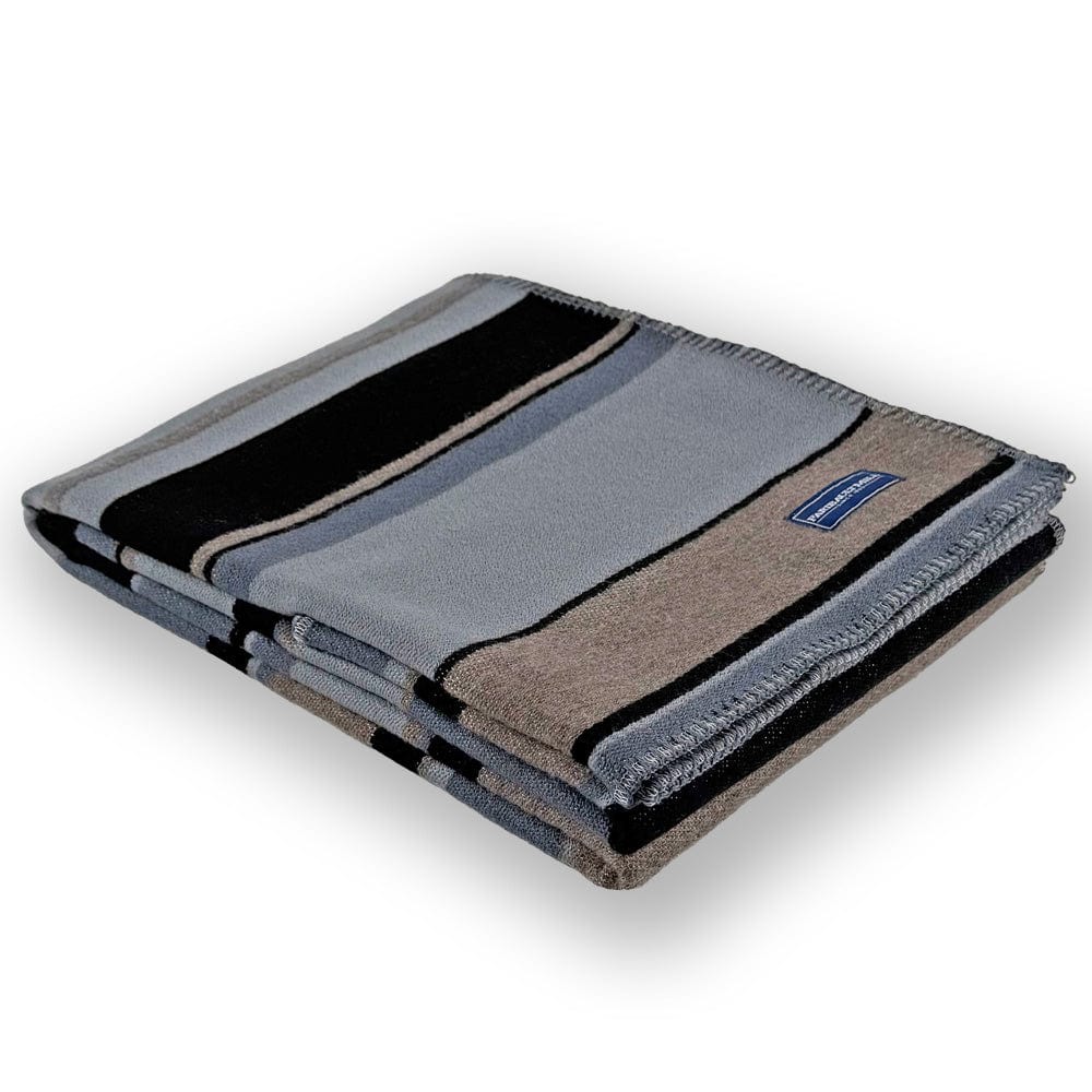 Limited Edition 4 Color Stripe Wool Throw Blue active Lakes & Maps machine washable