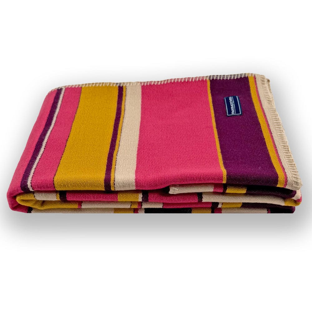 Limited Edition 4 Color Stripe Wool Throw active Lakes & Maps machine washable