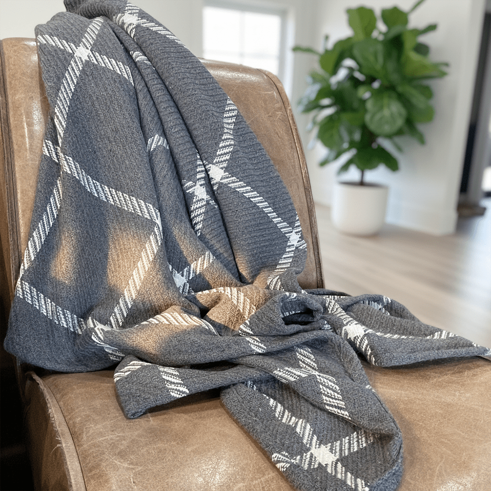 North Star Crocus Hill Throw - Blue Current Full Price group-gallery Machine Washable North Star Crocus Hill Throw sustainable throws