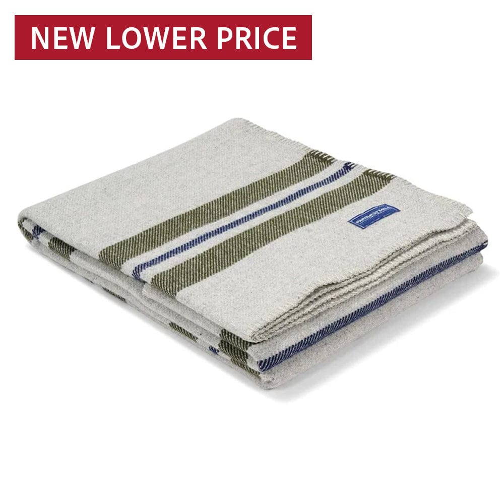Cabin Wool Throw Smoke olive navy active Current Full Price group-gallery machine washable personalization Stripes