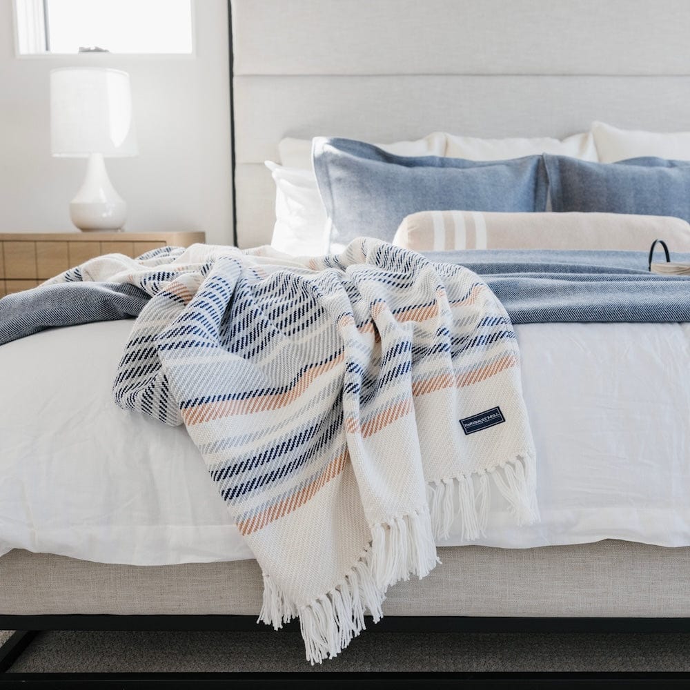 Adirondack Cotton Throw - Natural/Navy active Current group-gallery machine washable Stripes