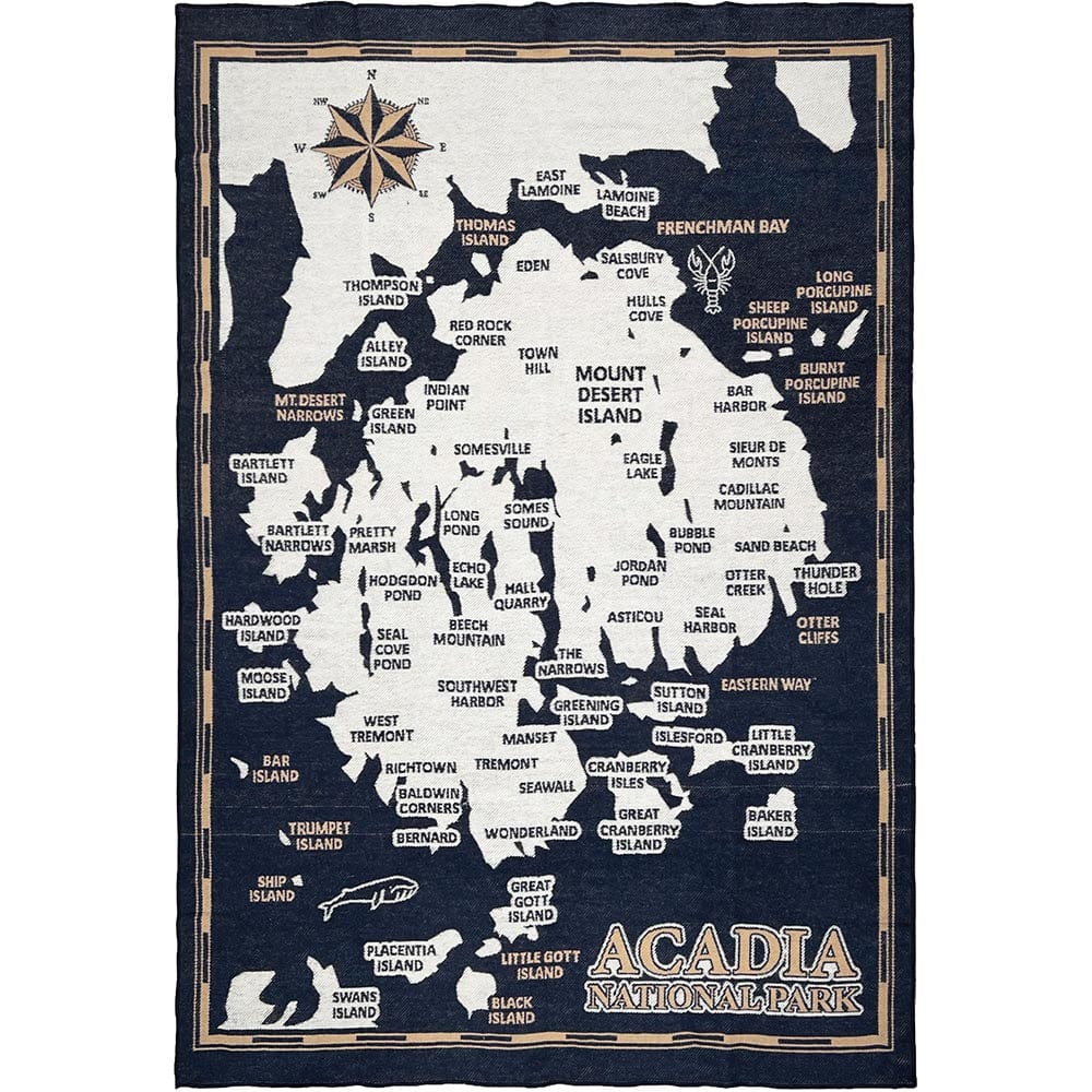 Acadia National Park Wool Throw Navy active Current Dry clean or hand wash Full Price