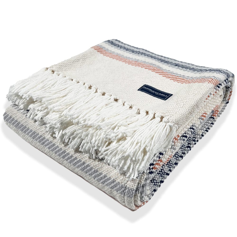 Adirondack Cotton Throw - Natural/Navy active Current group-gallery machine washable Stripes