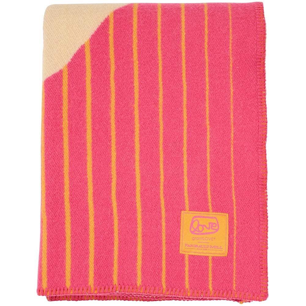 Factory Second Alexandra Grant LOVE™ Wool Throw Blanket - Pink active Dry clean or hand wash group-gallery