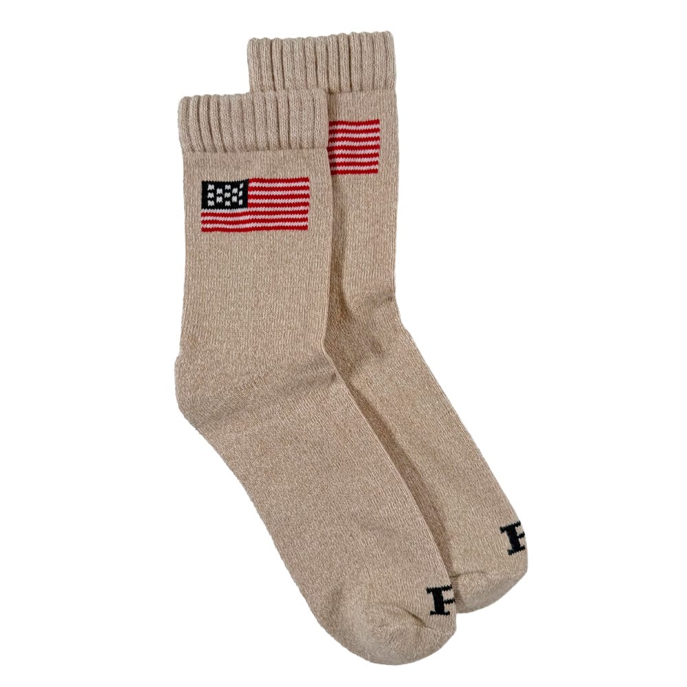 American Flag Cotton Marled Socks Wheat Natural