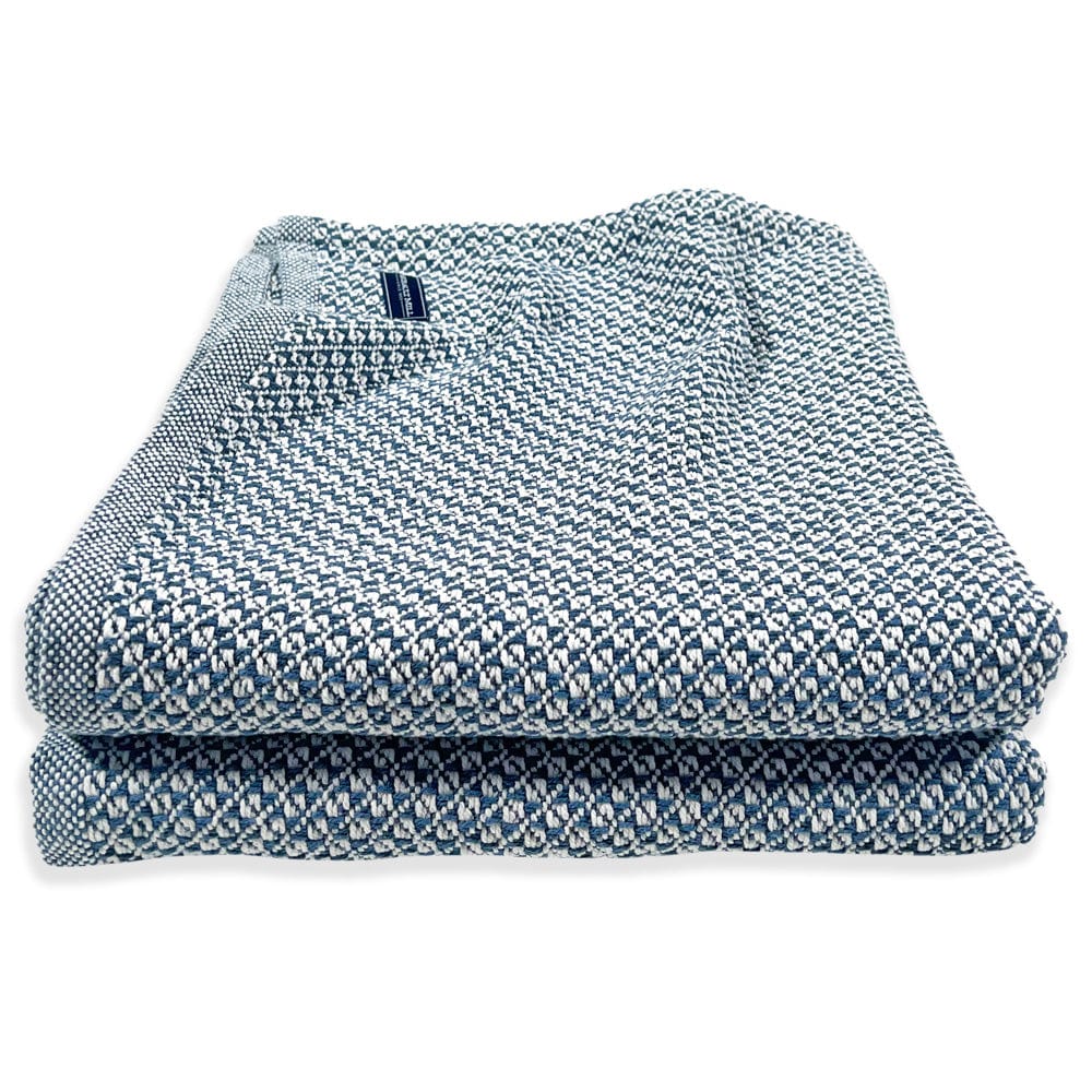 Bar Harbor Cotton Blanket - Indigo active Bar Harbor Cotton Blanket Current Full group-gallery King machine washable Queen Solids Twin