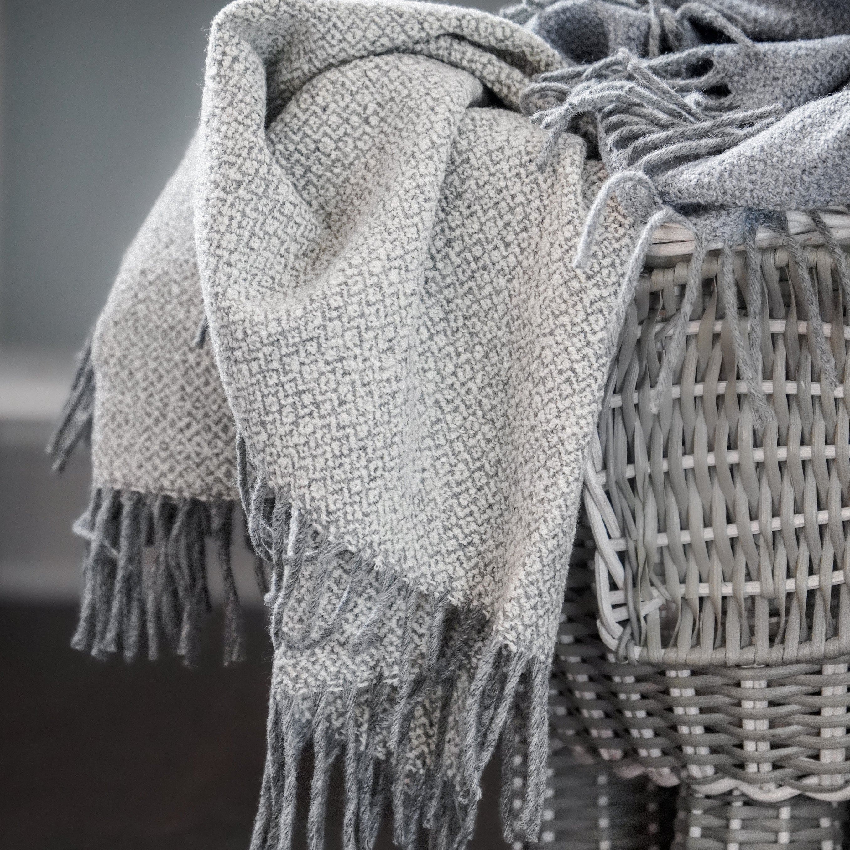 Limited Edition Boucle Wool Throw Blanket active Current group-gallery machine washable Solids