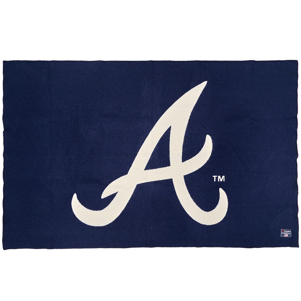 Atlanta Braves Wool Throw Blanket Navy active Current Dry clean or hand wash Full Price MLB New Lower Price personalization