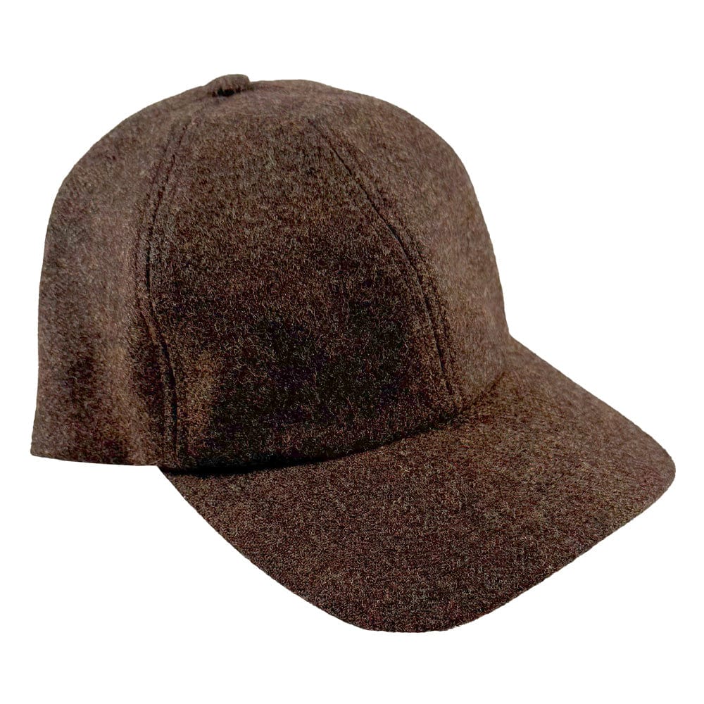 Herringbone Wool Ball Cap Brown Tweed