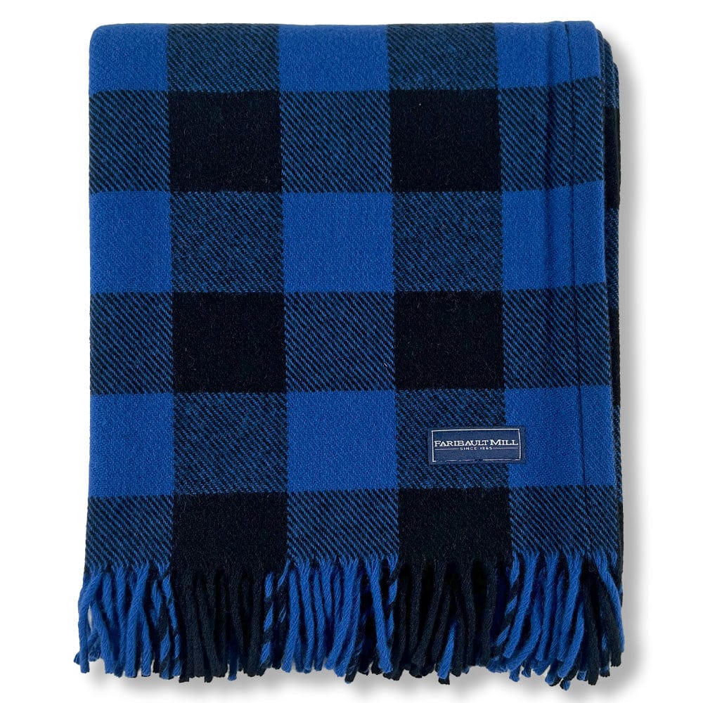Buffalo Check Wool Throw Blanket - Admiral Blue active Buffalo Check Wool Throw Current Full Price group-gallery machine washable New Lower Price Patterns & Plaids