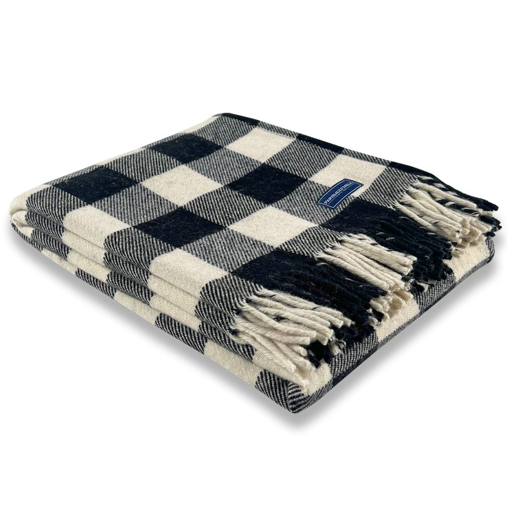 Buffalo Check Wool Throw Blanket - White 50" x 63" active Buffalo Check Wool Throw Current Full Price group-gallery machine washable New Lower Price Patterns & Plaids